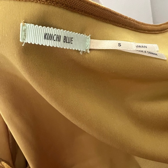 Urban Outfitters Velvet Minidress. Sweetheart neckline. Size S. Mustard yellow. - Picture 6 of 6